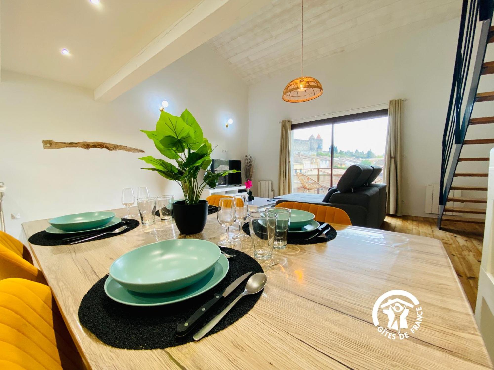 Loft Cocon Climatise - Imprenable Vue Sur Le Chateau Comtal Carcassonne Luaran gambar
